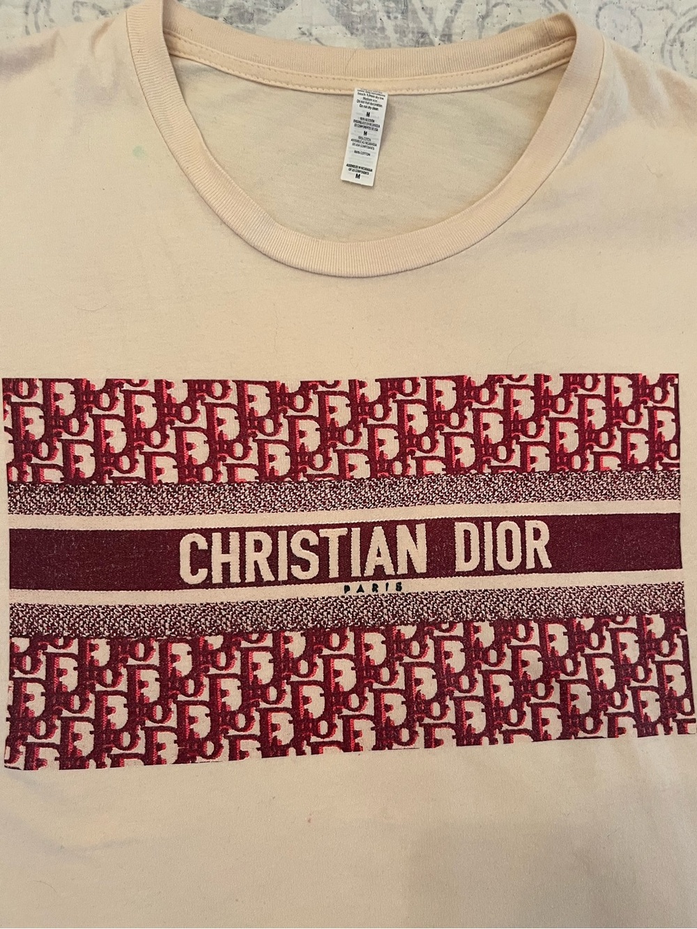 Custom Printed “Dior” Logo Graphic Tee